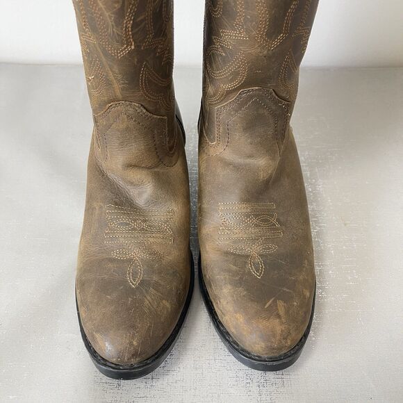 Cody James Oiled Dust Brown Leather Western Boots Youth 6 D Style 43034Y - Picture 3 of 13